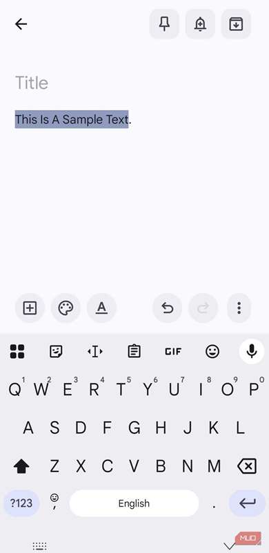 Gboard با متن انتخاب‌شده