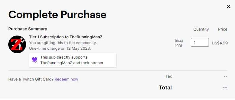 پرداخت اشتراک توییچ