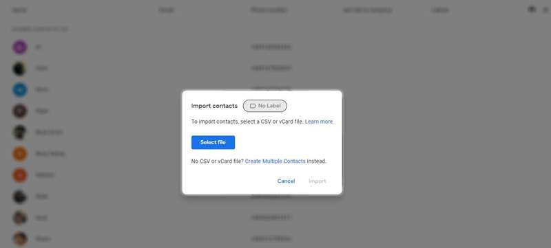 درون‌ریزی مخاطبین در Gmail