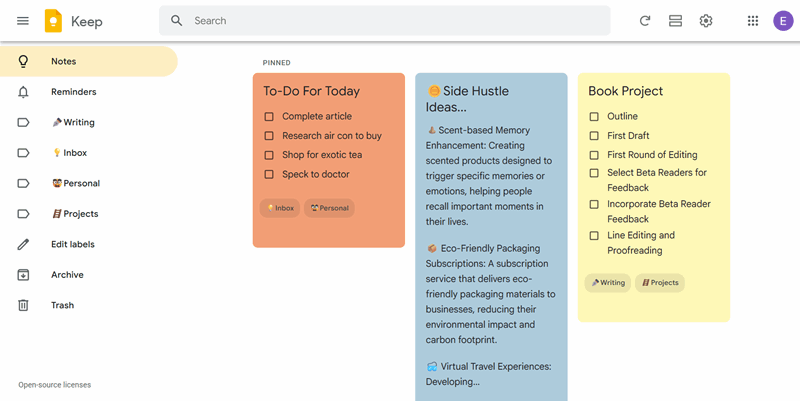 سیستم برچسب‌گذاری ساده در گوگل کیپ