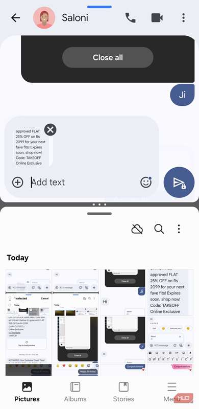 پیام‌های گوگل و برنامه گالری روی گوشی اندروید