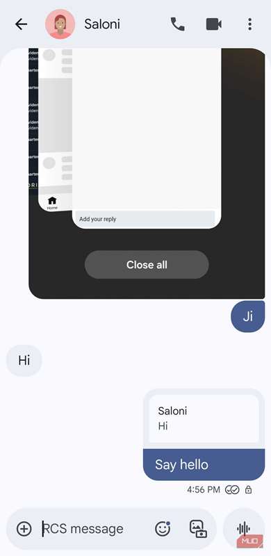 نمایش پاسخ برای یک پیام خاص در پیام‌های گوگل روی گوشی اندروید