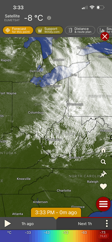 قابلیت ماهواره‌ای Windy.com