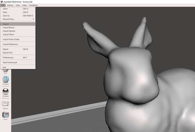 وارد کردن یک فایل OBJ به Meshmixer