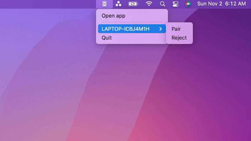 جفت‌سازی kde connect بر روی مک