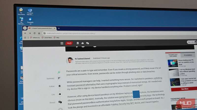 صفحه وب Makeuseof باز در مانیتور BenQ