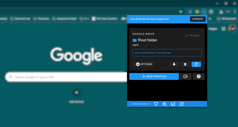 به‌سرعت همگام‌سازی نشانک‌ها با کلیک بر دکمه همگام‌سازی دستی
