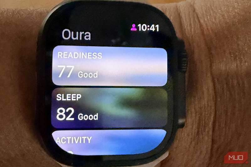 برنامه Oura بر روی Apple Watch.