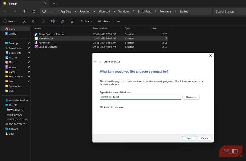 میانبر راه‌اندازی Quake
