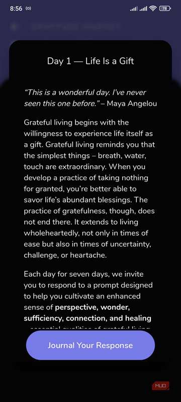 نمایش روز اول راهنمای سفر قدردانی در Reflection.app-1