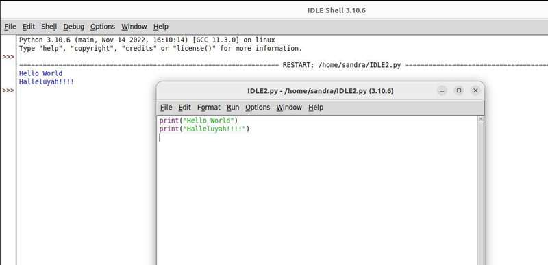 اجرای کد در شل و پنجره‌های ویرایشگر IDLE
