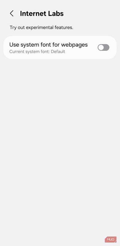 منوی آزمایشگاه اینترنت سامسونگ بر روی گوشی