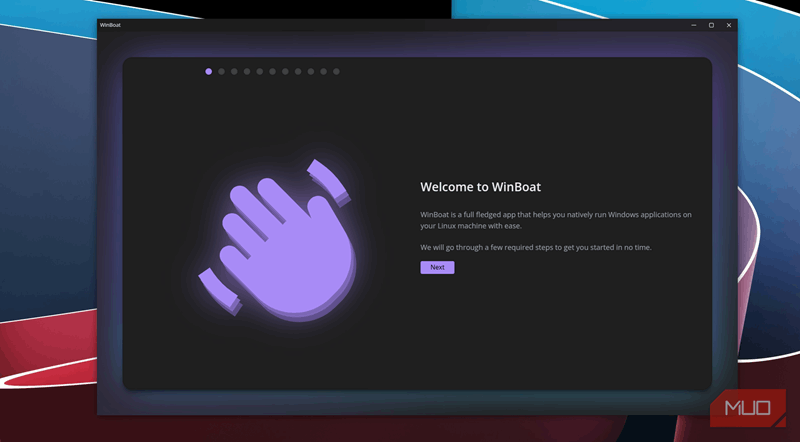 رابط کاربری نصب WinBoat