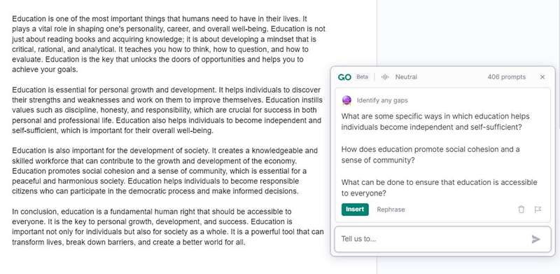 چگونه GrammarlyGO نقاط ضعف نوشتاری را شناسایی می‌کند