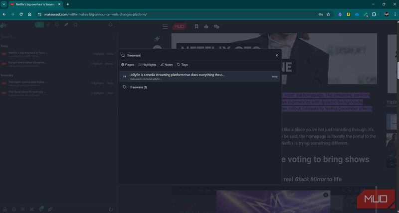 استفاده از نوار جستجو برای یافتن برجسته‌ها