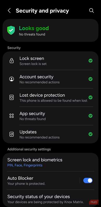 صفحه امنیت و حریم خصوصی با حفاظت از دستگاههای گمشده