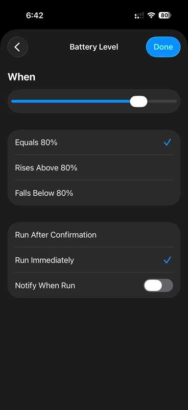 تنظیم شرط When در اپلیکیشن شورتکات آیفون
