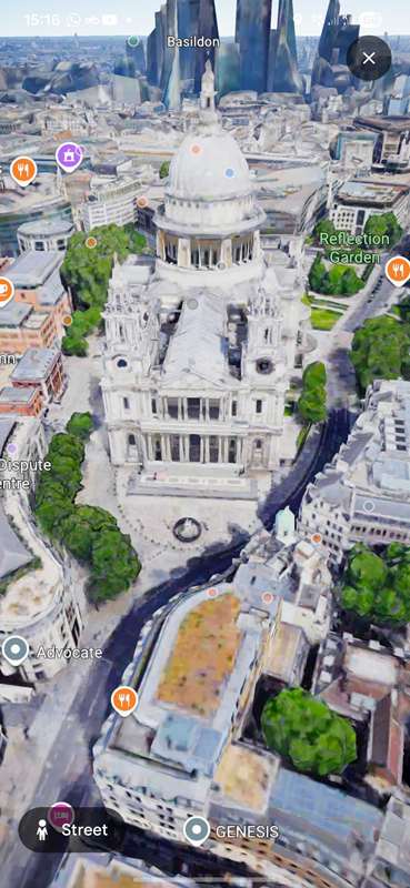 کاخ کلیسای سنت پل در Google Maps Immersive View