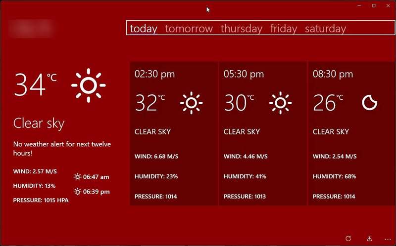 Strawberry Weather App Running on Windows 11