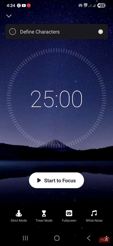 صفحه زمان‌سنج پومودورو Focus To-Do در گوشی اندروید من