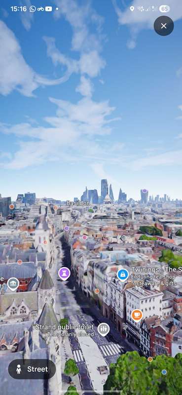 خیابان استراند در Google Maps Immersive View