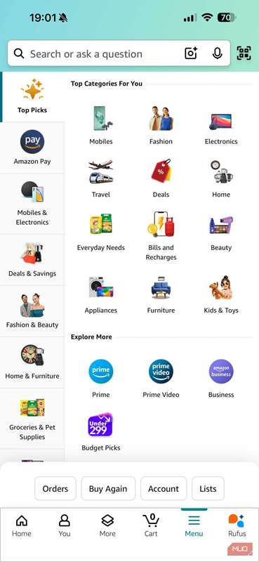 برنامه iOS آمازون