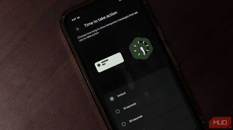 تنظیم دسترسی‌پذیری زمان برای اقدام در Pixel 9a