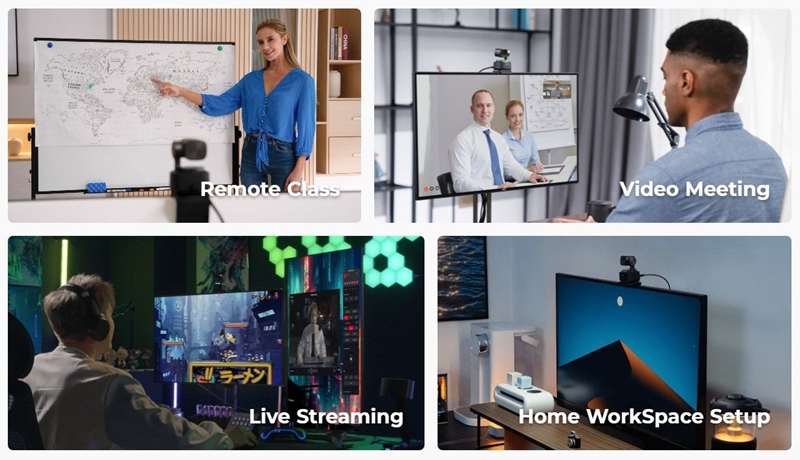 وب‌کم OBSBOT Tiny 2 در سناریوهای مختلف استفاده می‌شود