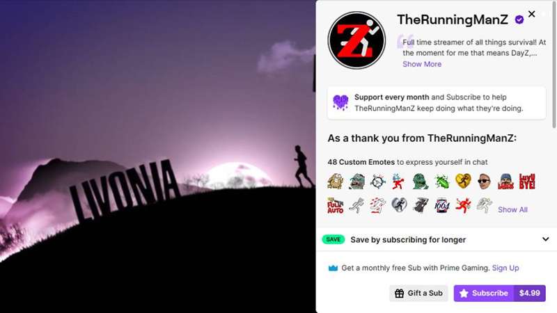 پنل اشتراک توییچ