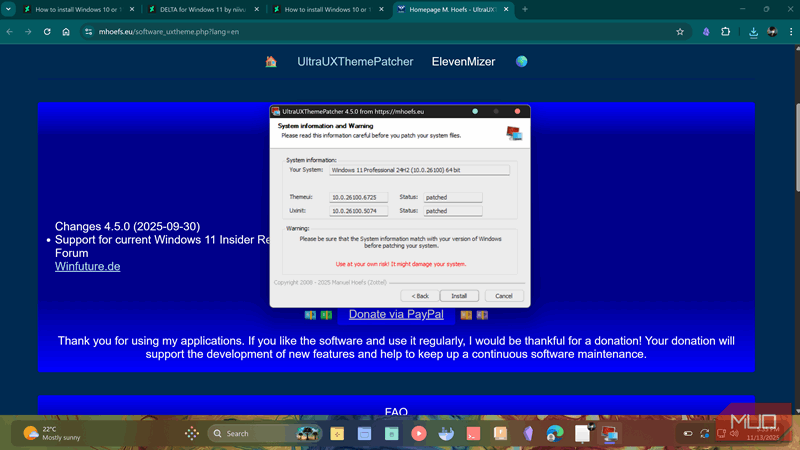 پچ کردن تم سفارشی با UltraUXThemePatcher