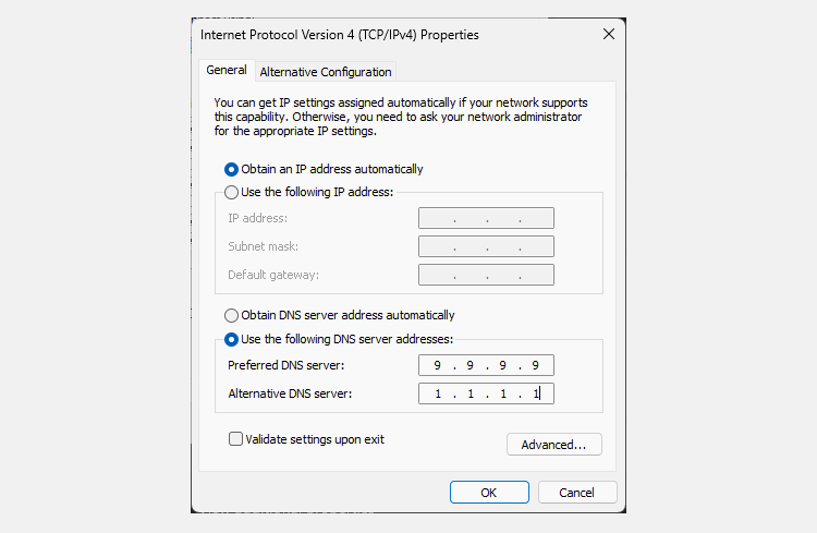 تنظیمات DNS ویندوز ۱۱