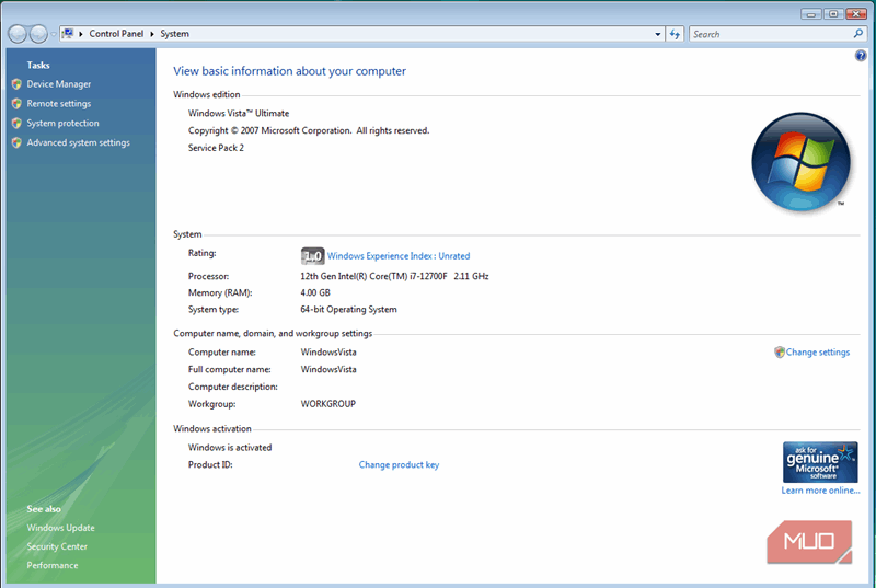 مشخصات سیستم ویندوز ویستا 02