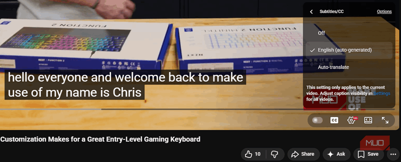 گزینه‌های زیرنویس یوتیوب 02