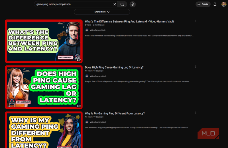 نتایج پینگ یوتیوب 05 بخش 4