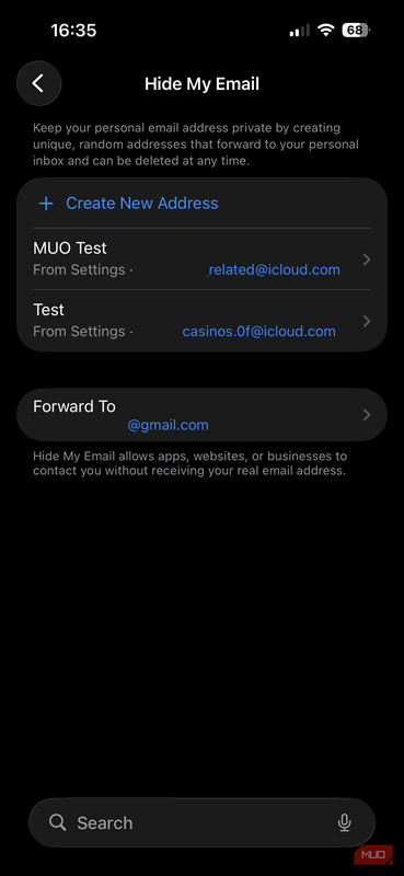 نام‌های مستعار Hide My Email iCloud