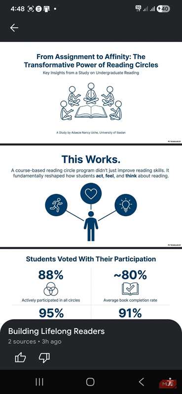مجموعه اسلاید تولید شده در NotebookLM با استفاده از تنظیمات مشخص شده من ۱