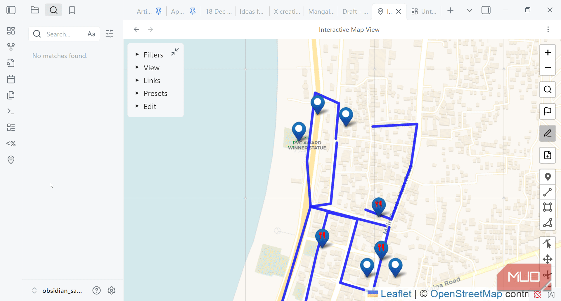 اضافه کردن نشانگرهای سفارشی به برچسب‌ها در افزونه Map View برای Obsidian