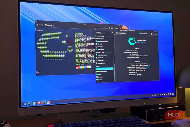 CachyOS در حال اجرا روی یک کامپیوتر