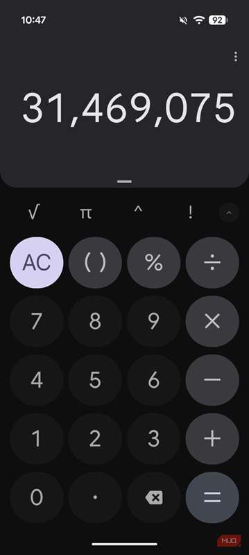 حالت تاریک ماشین حساب