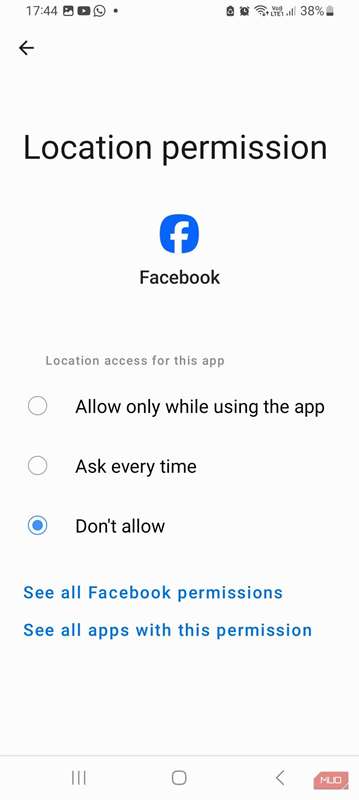 تغییر مجوز موقعیت فیس‌بوک