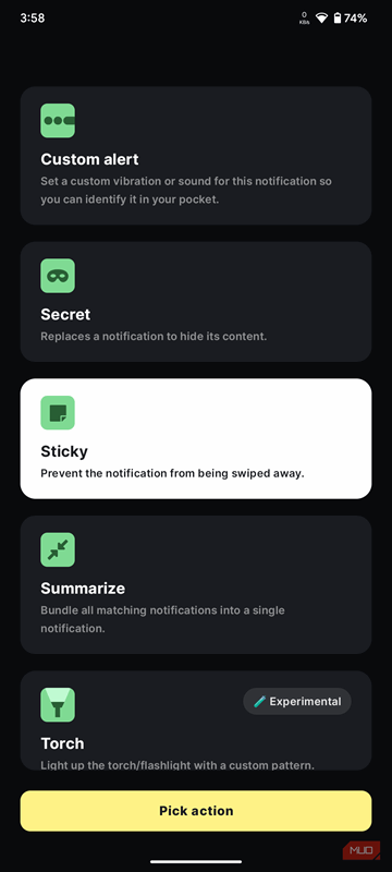 انتخاب قانون برای اعمال فیلتر در BuzzKill.