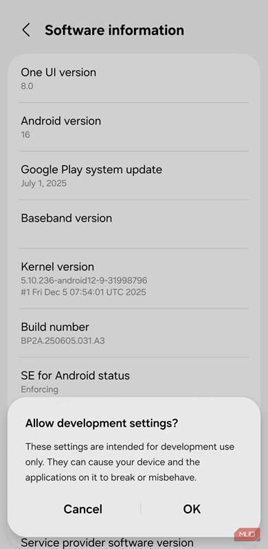 گزینههای توسعهدهنده در گوشی اندروید