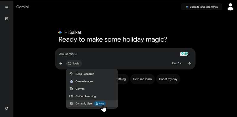 نمایش دینامیک Gemini