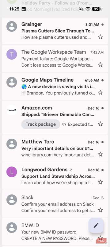 جی‌میل روشن