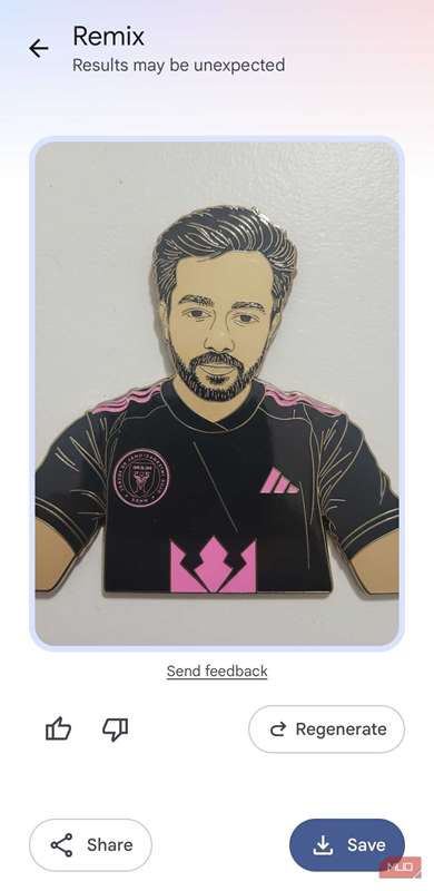 نتیجهٔ ویژگی بازآفرینی Google Photos