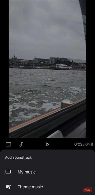 گزینه‌های موسیقی ویرایش ویدئوی Google Photos