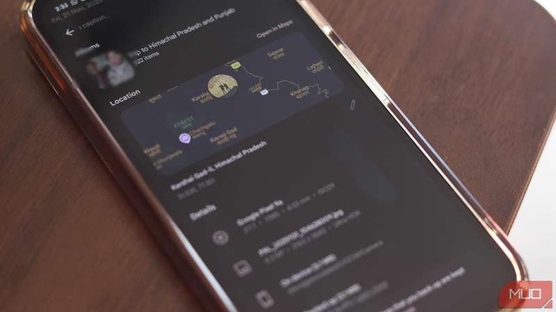 متادیتای تصویر با مکان در پیکسل 9a.