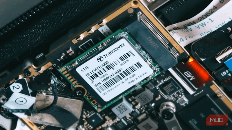 اس اس دی M.2 نصب شده در مادربورد.