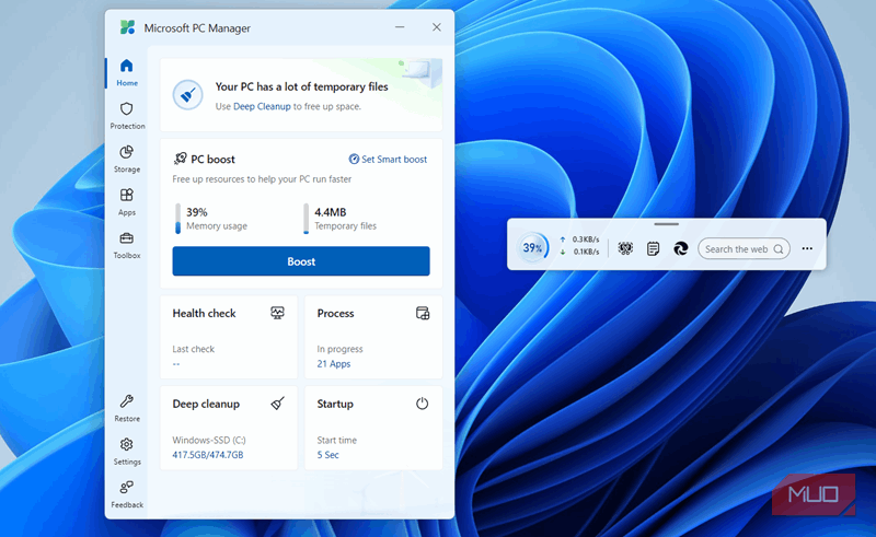 ویژگی Boost PC Manager