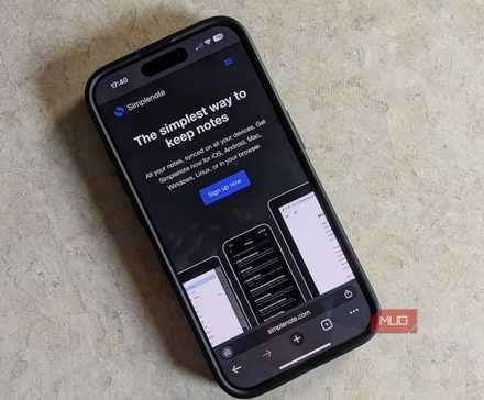 وبسایت Simplenote روی iPhone